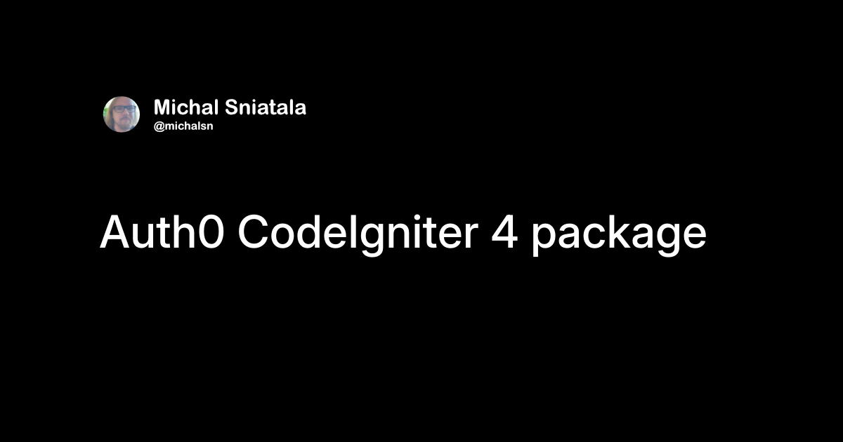 Auth0 CodeIgniter 4 package | michalsn